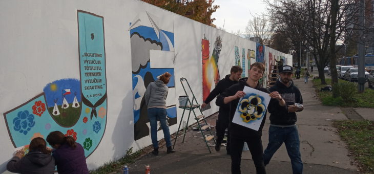 V Ostravě zazvonily plechovky sprejů, jako připomínka 30 výročí sametové revoluce